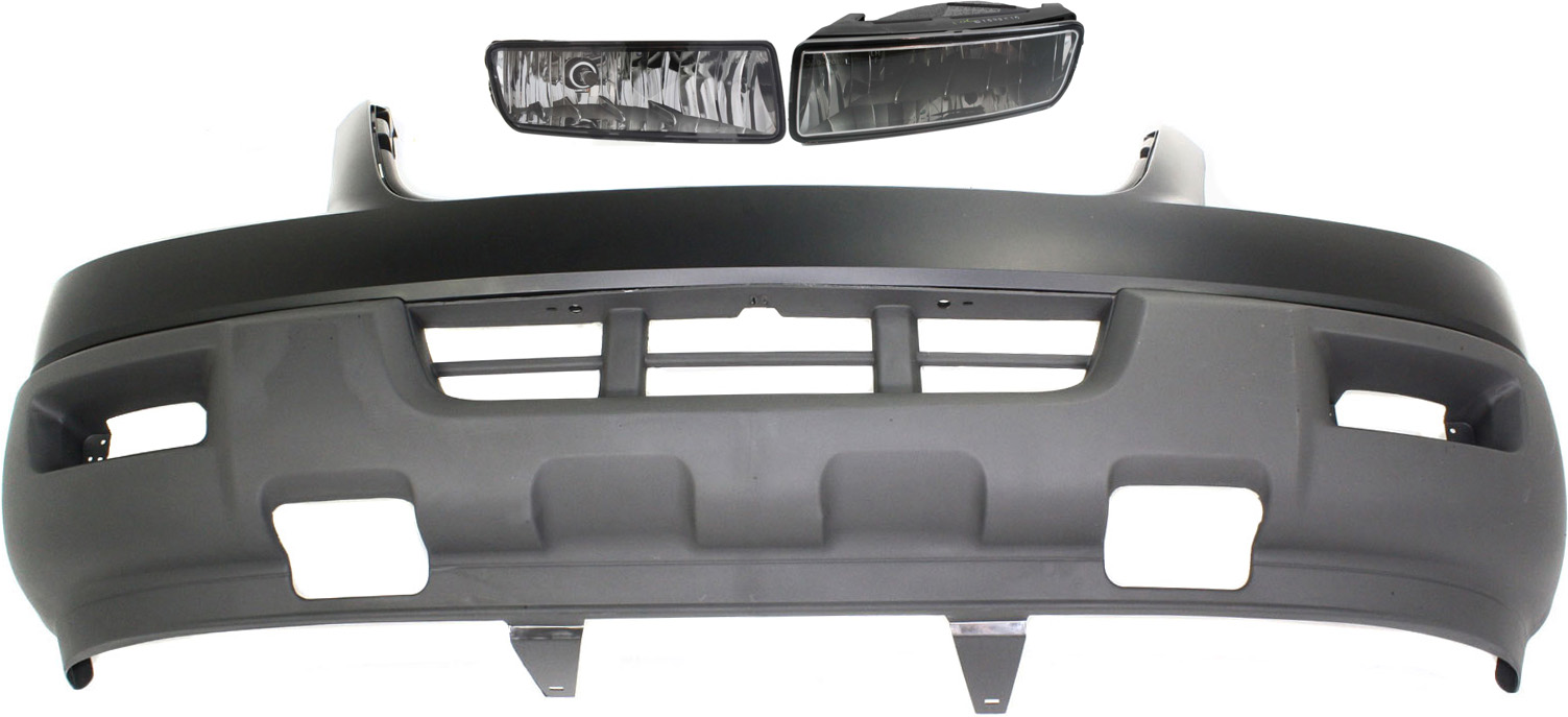 Front Bumper Cover for Ford Expedition 2004-2006, 3-Piece Kit with Fog Lights, Replacement