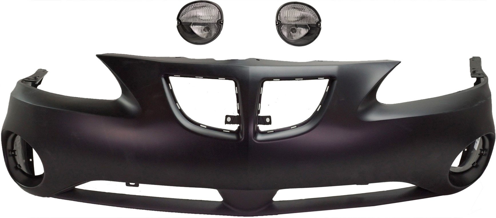 Front Bumper Cover for Pontiac Grand Prix 2004-2008, Upper and Lower, 3-Piece Kit with Fog Lights, Replacement