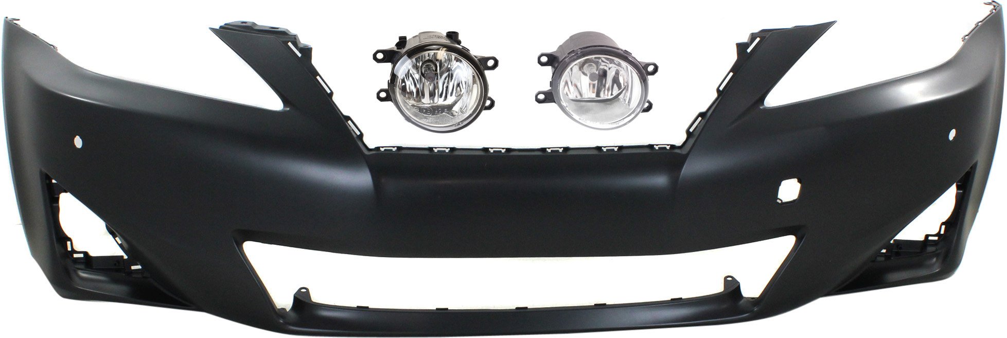 Front Bumper Cover for Lexus IS250/IS350 2011-2013, 3-Piece Kit with Fog Lights, Replacement