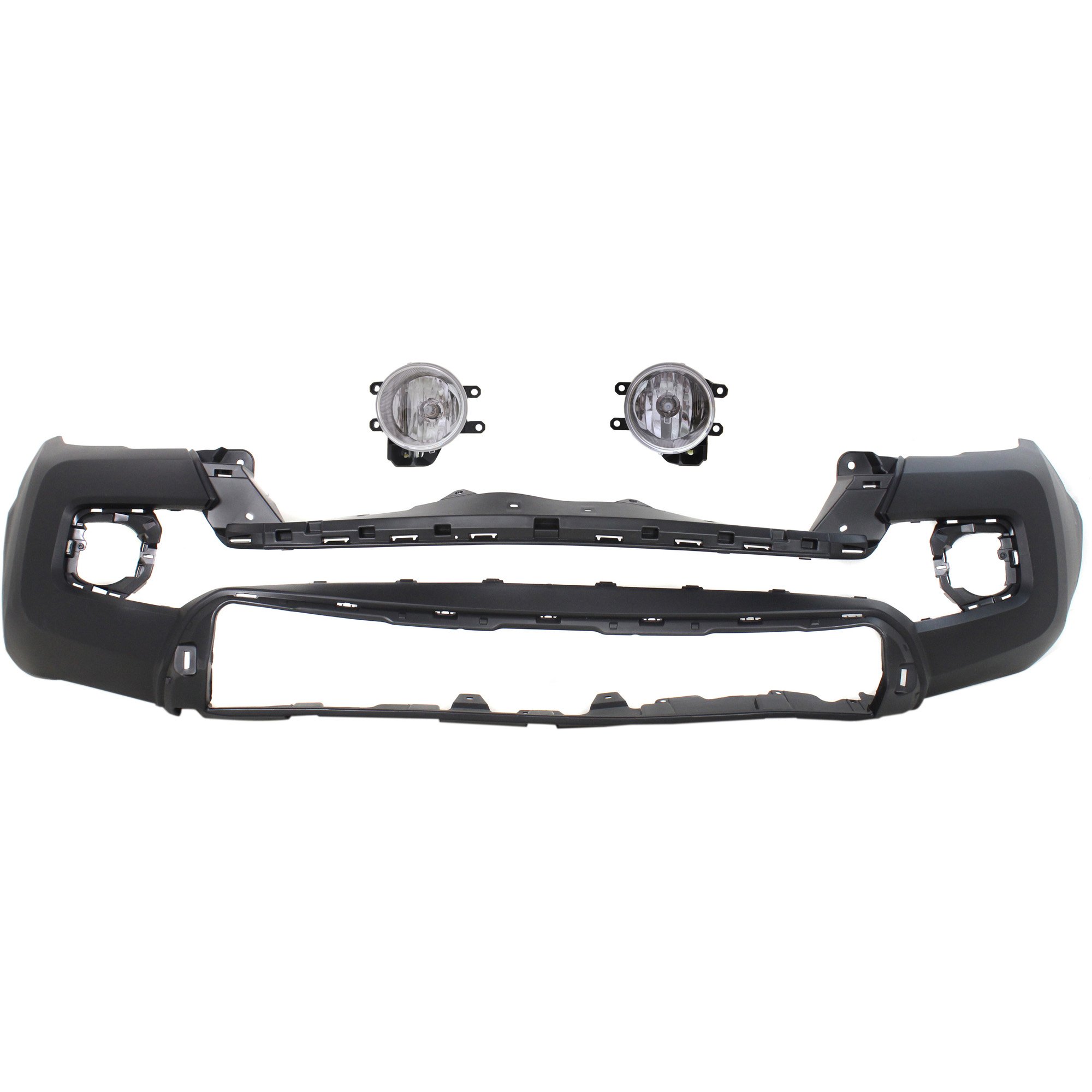 Front Bumper Cover Kit for 2016-2023 Toyota Tacoma, 3-Piece Set with Fog Lights, Replacement