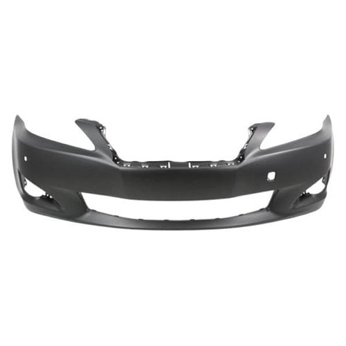 Front Bumper Cover for Lexus IS250/IS350 (2009-2010), Primed (Ready to Paint), Excludes C Model, with Park Assist System Holes and Pre-Collision System, without Headlight Washer Holes, CAPA-Certified, Replacement