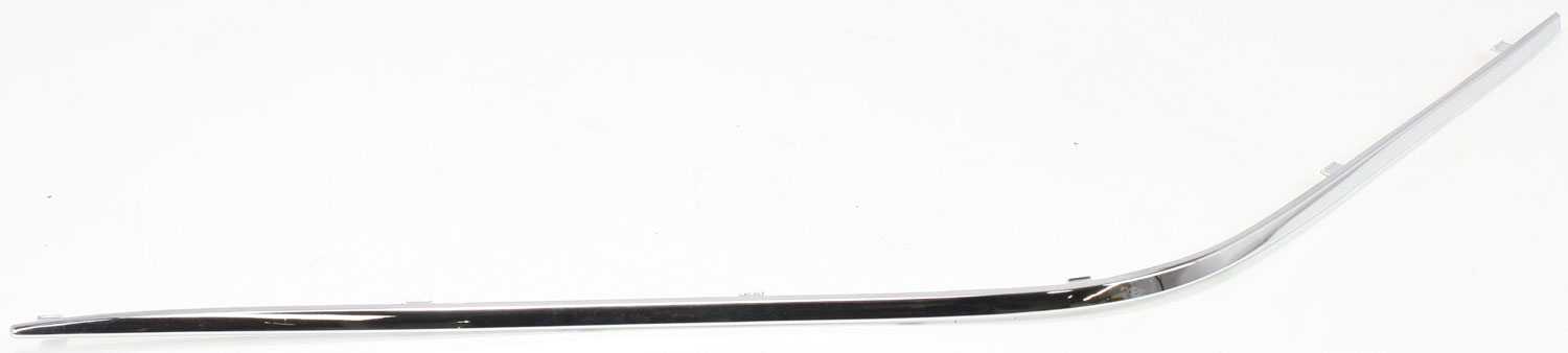 Front Bumper Cover Molding for Mercedes-Benz E-Class 2000-2002, Left (Driver) Side, Mounts on Impact Strip, Plastic, Chrome, (210) Chassis Series, Replacement