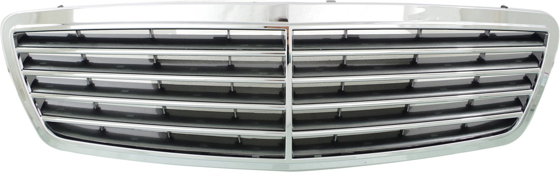 Grille for S-Class Mercedes-Benz 2003-2006, Chrome Shell with Painted Gray Insert, without Collision Warning System, Replacement