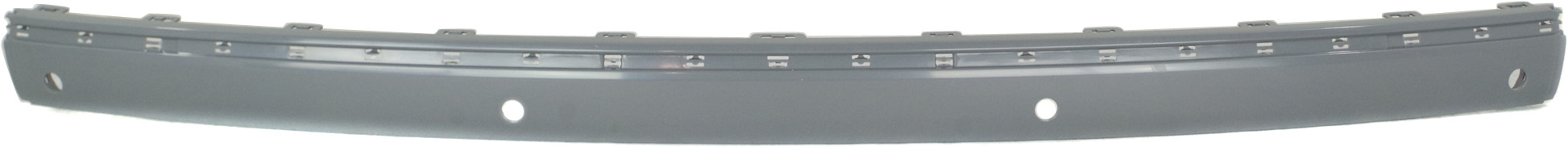 Rear Bumper Molding, Center Impact Strip for Mercedes E-Class 2000-2003 Sedan, Primed (Ready to Paint), with Parktronic Holes, Replacement