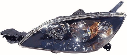 Front Left (Driver) Headlight Assembly Replacement Housing/Lens/Cover for 2004 - 2005 Mazda 3 Hatchback, High Intensity Discharge, BN8G51041C, Replacement