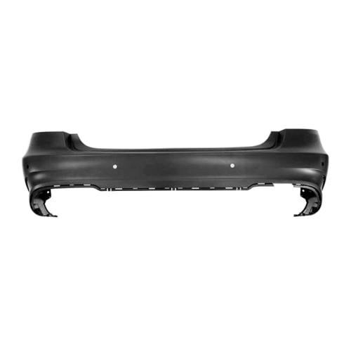 Rear Bumper Cover for Mercedes-Benz E-Class 2014-2016 Sedan, Primed (Ready to Paint), with AMG Styling Package, with Parktronic Holes - CAPA-Certified, Replacement