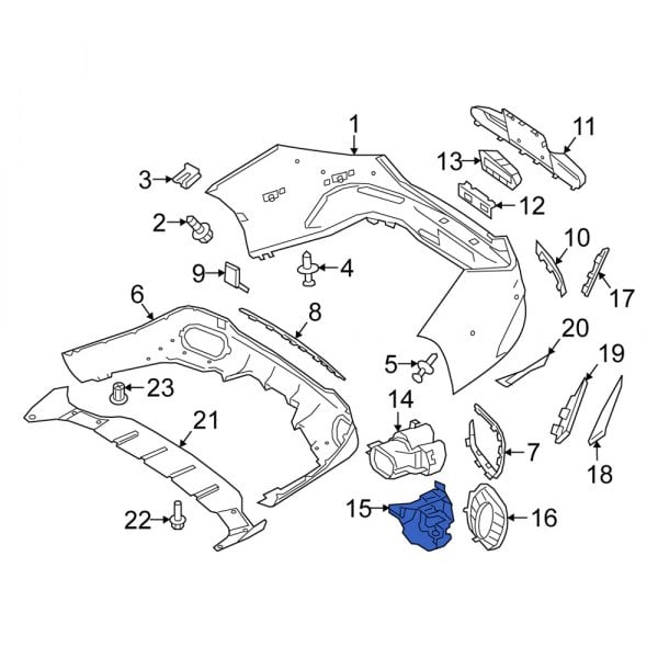 2020 - 2023 Mercedes Benz Cla45 Amg Rear Bumper Support Bracket (Left / Driver Side)