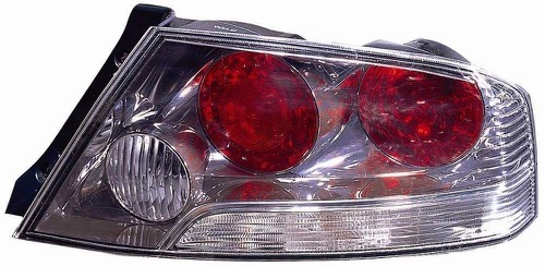 Right (Passenger) Tail Light Lens/Housing for 2003 - 2005 Mitsubishi Lancer Evolution, Evolution MR, Evolution RS, Replacement Rear Tail Light Assembly Without Bulbs, includes Lens and Harness;  MN126802