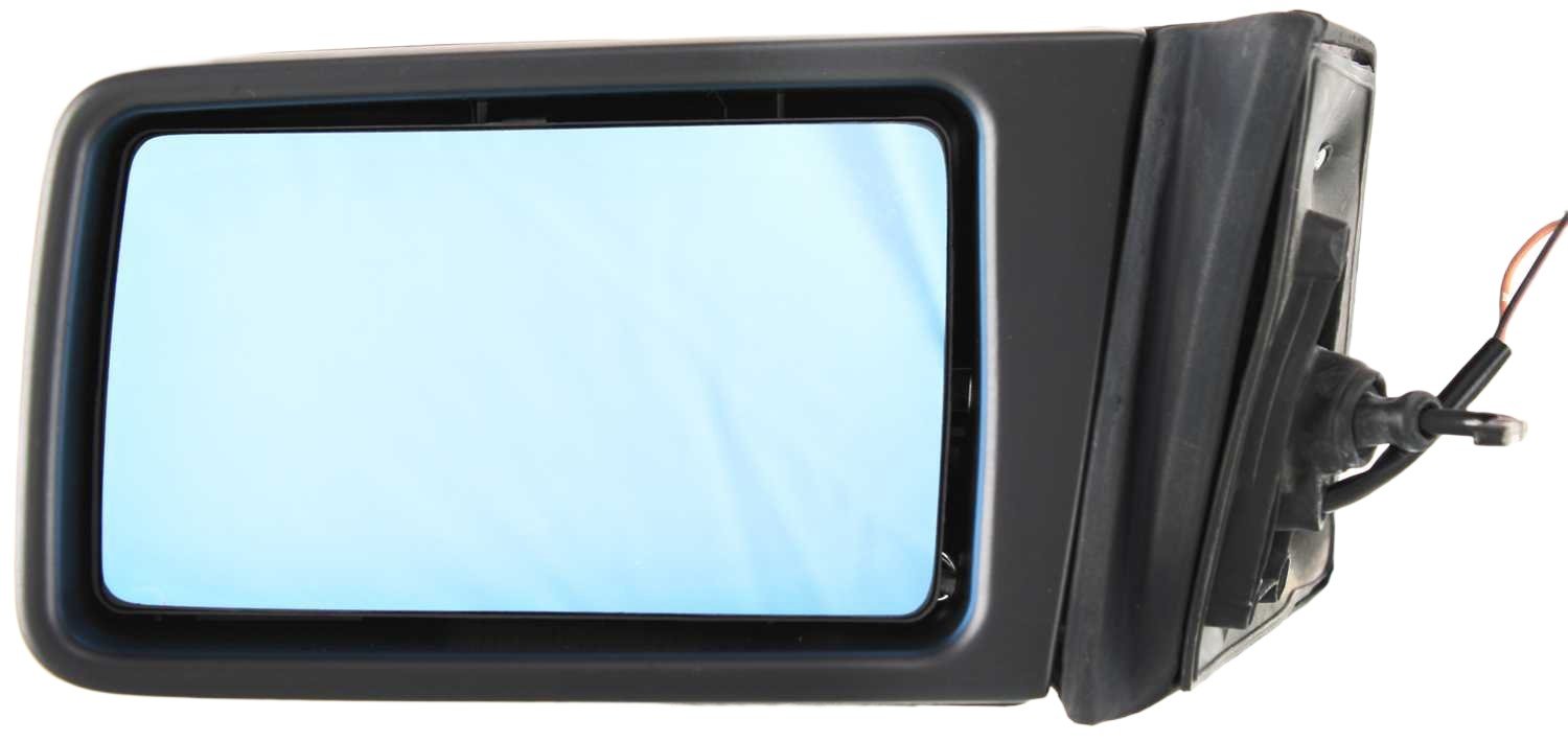 Manual Remote Mirror for Mercedes-Benz 190D/190E (1985-1993), E-Class (1984-1993), Manual Folding, Heated, Paintable, Rectangular Housing, Coupe/Sedan/Wagon, Replacement