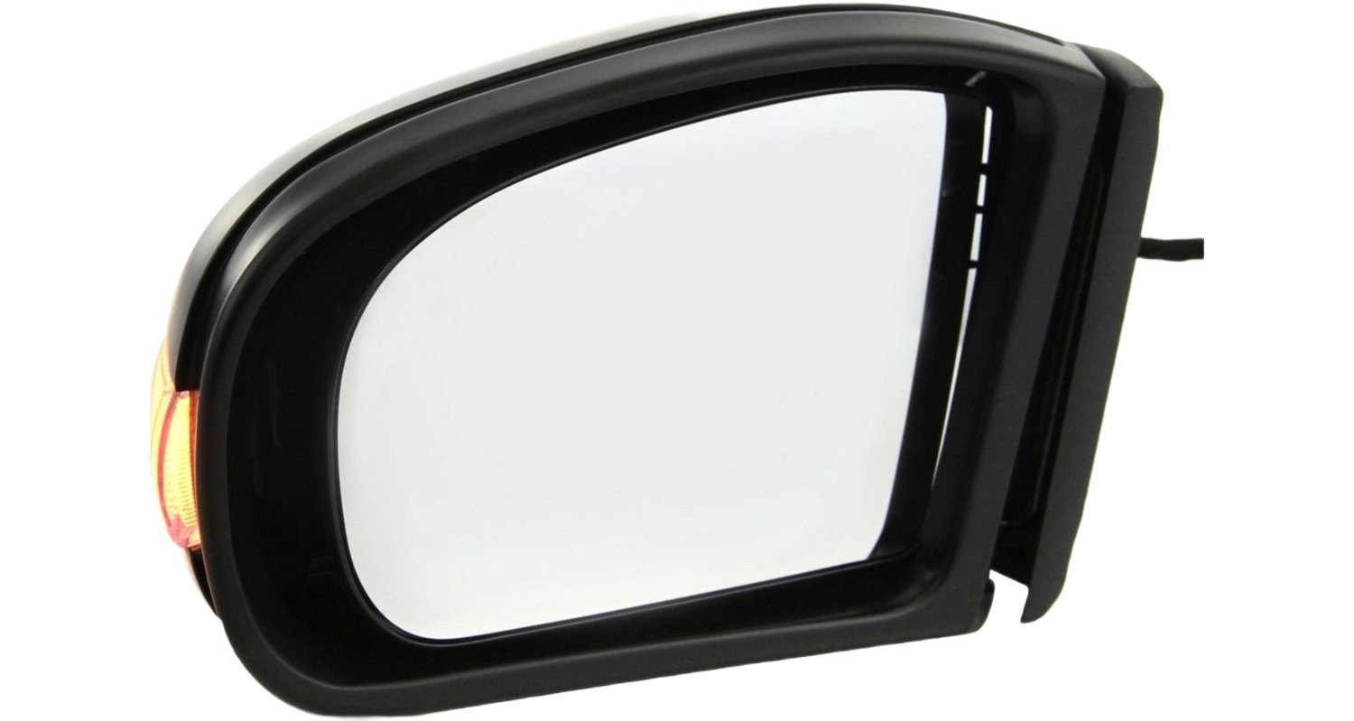 Power Mirror for Mercedes Benz C-Class 2001-2007, Left (Driver), Manual Folding, Heated, Paintable, with In-Housing Signal Light, Without Auto Dimming, Blind Spot Detection, and Memory, Replacement