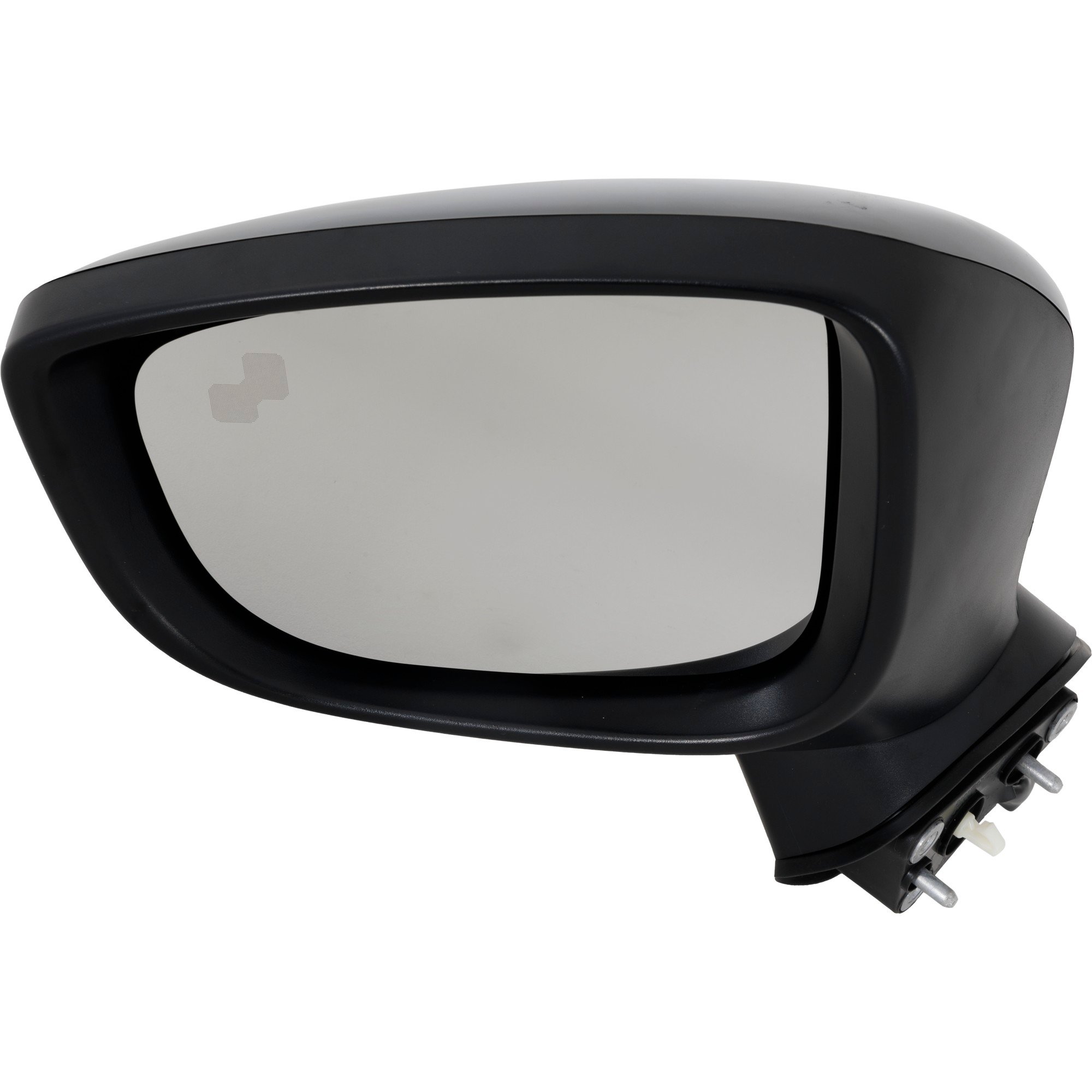 Power Mirror for the 2017-2018 Mazda 3 Left (Driver), Manual Folding, Non-Heated, Paintable w/ Blind Spot Monitoring and Signal Light, for Mexico Built Hatchback/Sedan Vehicle, Replacement