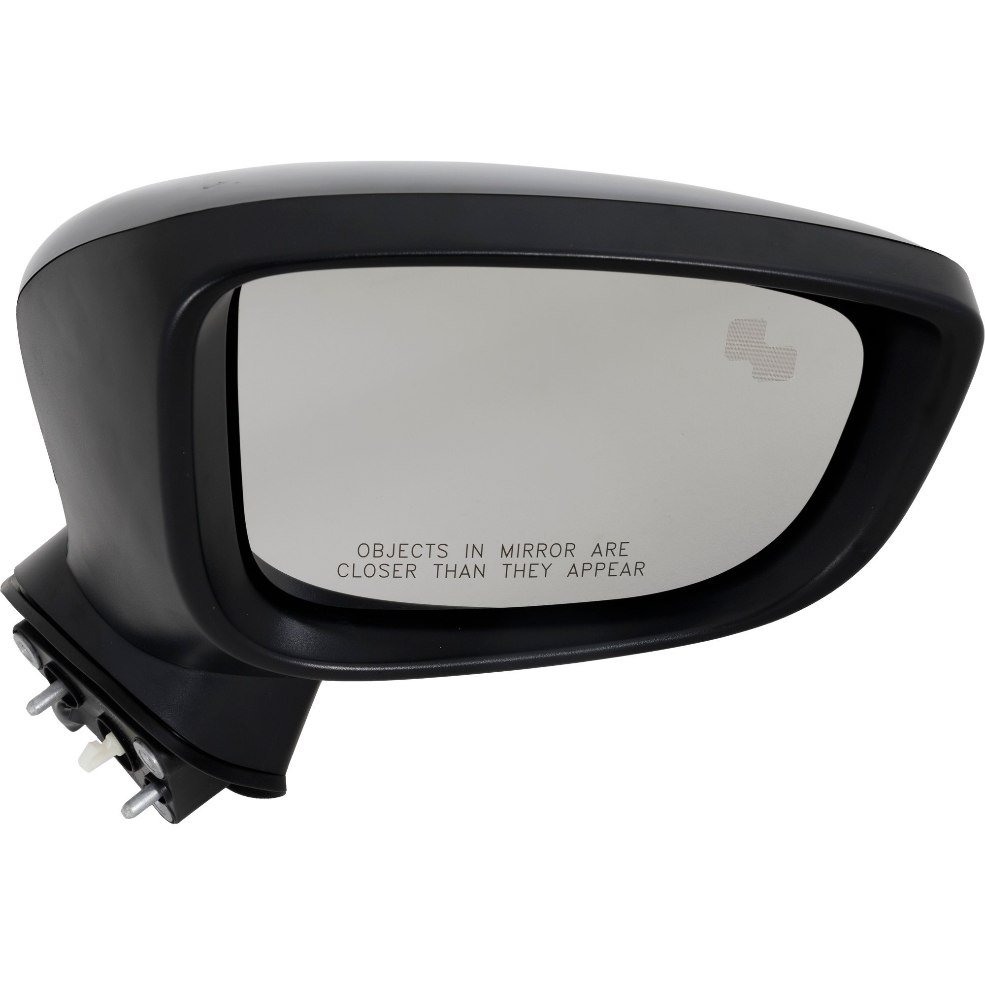 Power Mirror for 2017-2018 Mazda 3 Hatchback/Sedan, Right (Passenger), Manual Folding, Non-Heated, Paintable, with Blind Spot Monitoring and Signal Light, Mexico Built Vehicle, Replacement