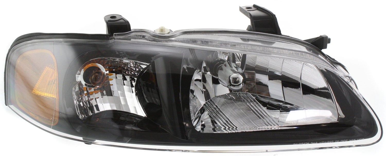 Headlight Assembly for Nissan Sentra 2002-2003, Right (Passenger) Side, Halogen, Black Interior, Fits SE-R/SE-R Spec V Models, Replacement