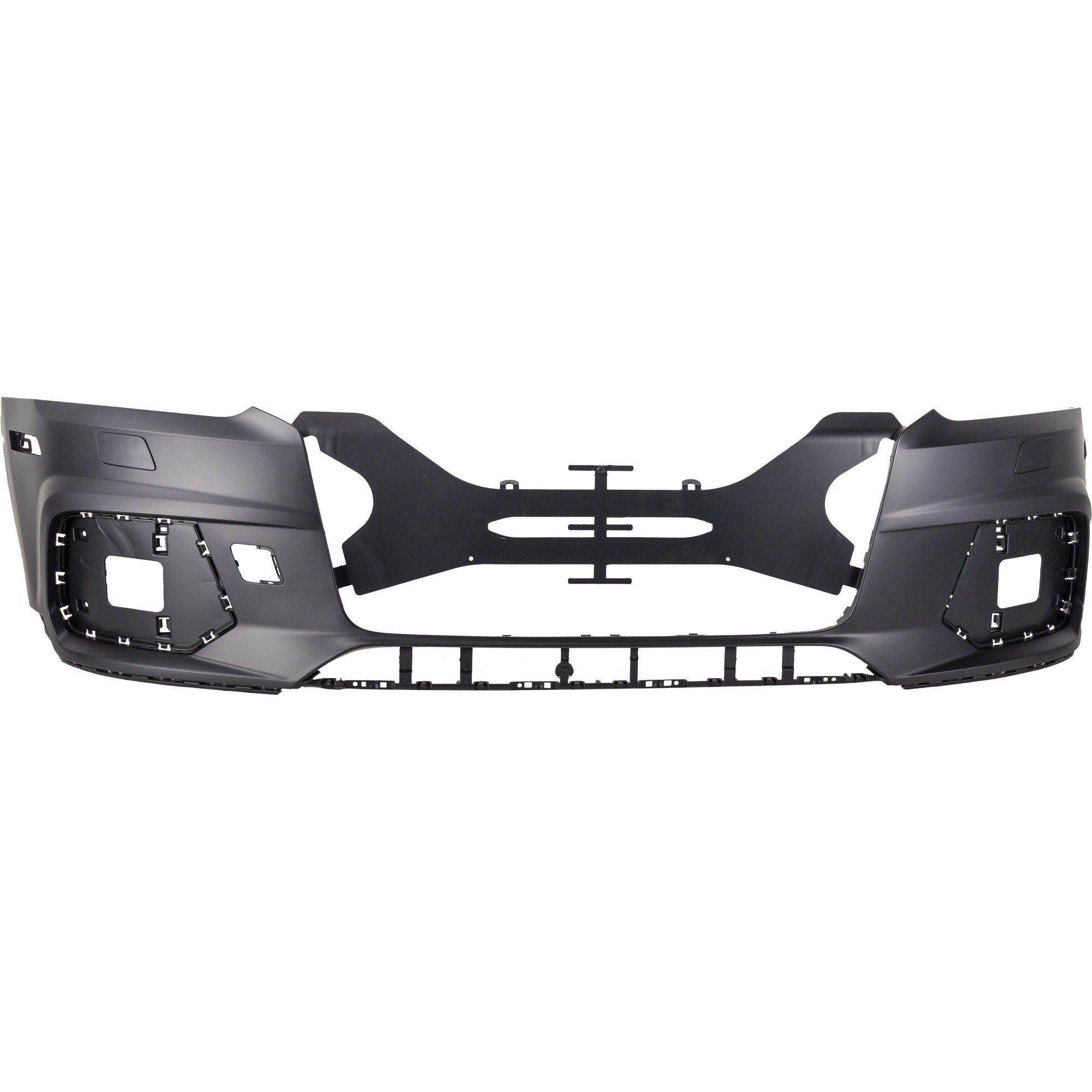 Front Bumper Cover for Audi Q3 2016-2017, 1-Piece Type, Primed (Ready to Paint), Without Parallel Park Assist and Parking Aid Sensor Holes, Replacement