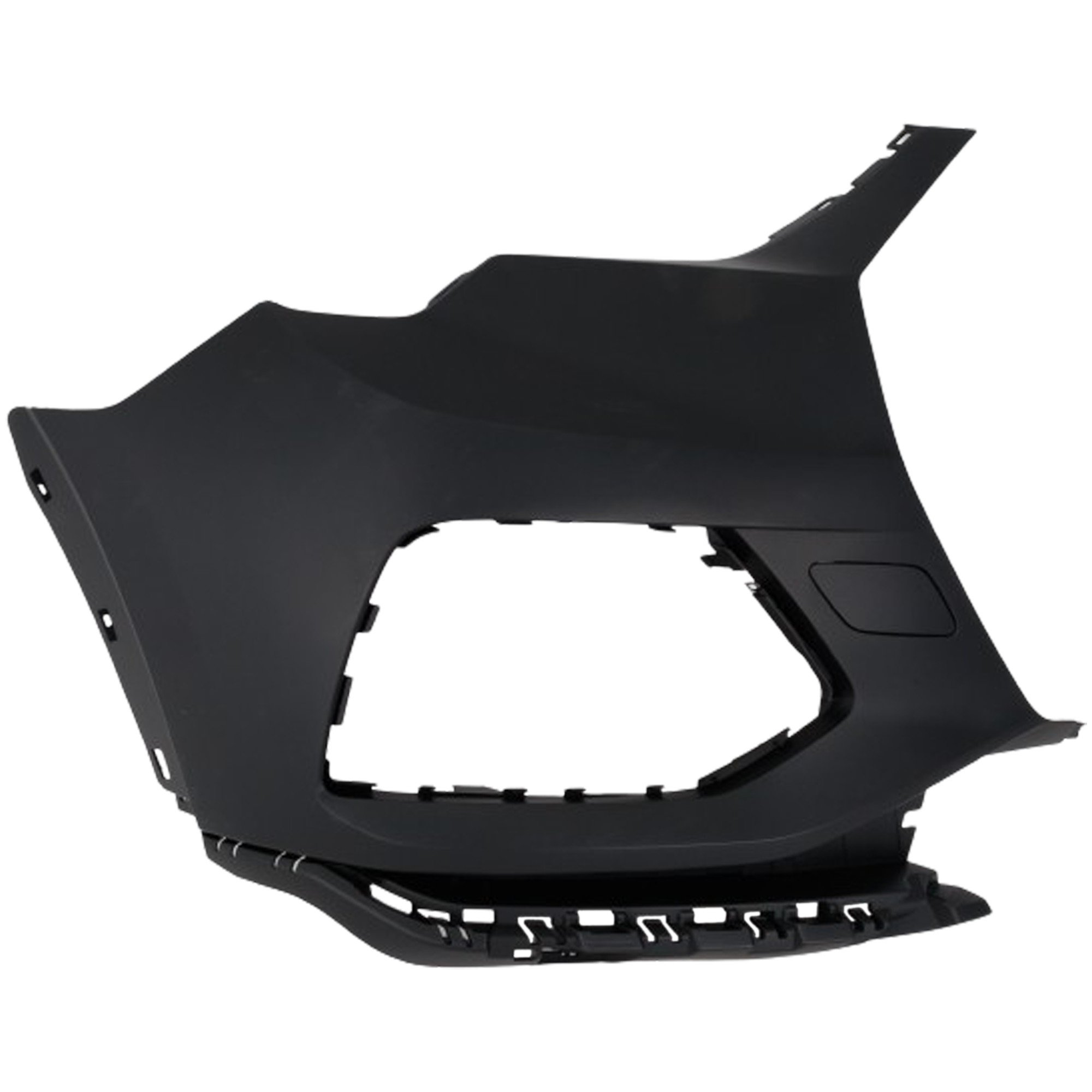Front Bumper End Assembly for Audi Q3 2019-2023, Right (Passenger), Primed (Ready to Paint), without S-Line Package, without Parallel Park Assist Sensor, without Parking Aid Sensor, Replacement