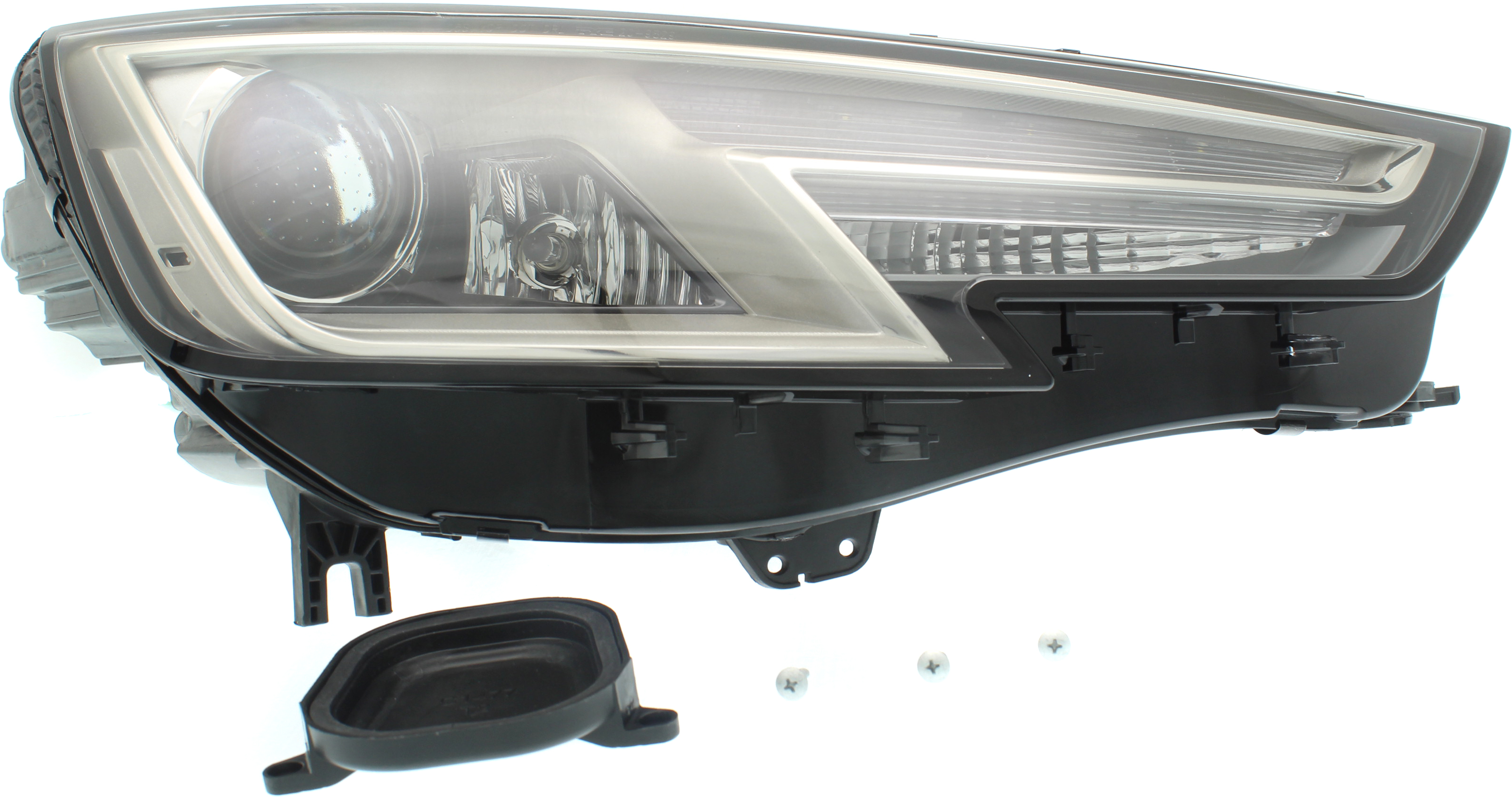 Right (Passenger) Headlight Lens and Housing for Audi A4 2017-2019 / A4 ALLROAD 2017-2019, Xenon, without HID Kit, Sedan/Wagon, Replacement (CAPA Certified)