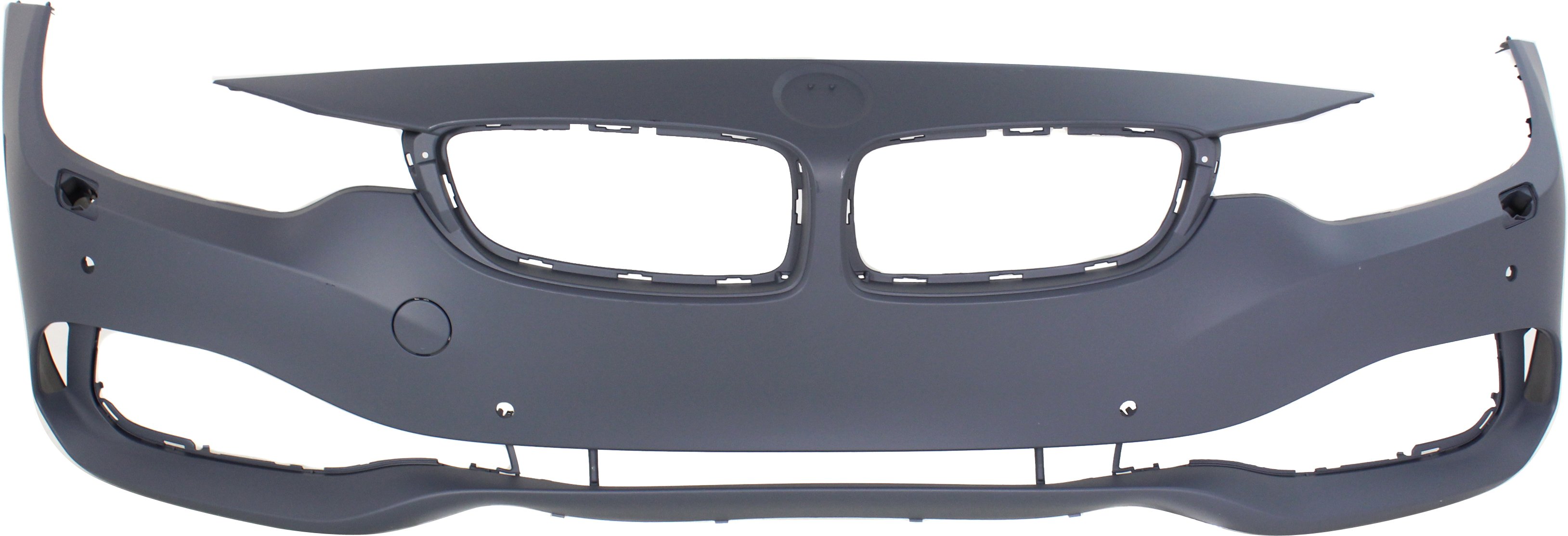 Front Bumper Cover for BMW 4-Series 2014-2017, Primed (Ready to Paint), Without M Sport Package, with Headlight and Parking Distance Control Holes, Without Intelligent Parking Assist System Holes, Convertible/Coupe, Replacement