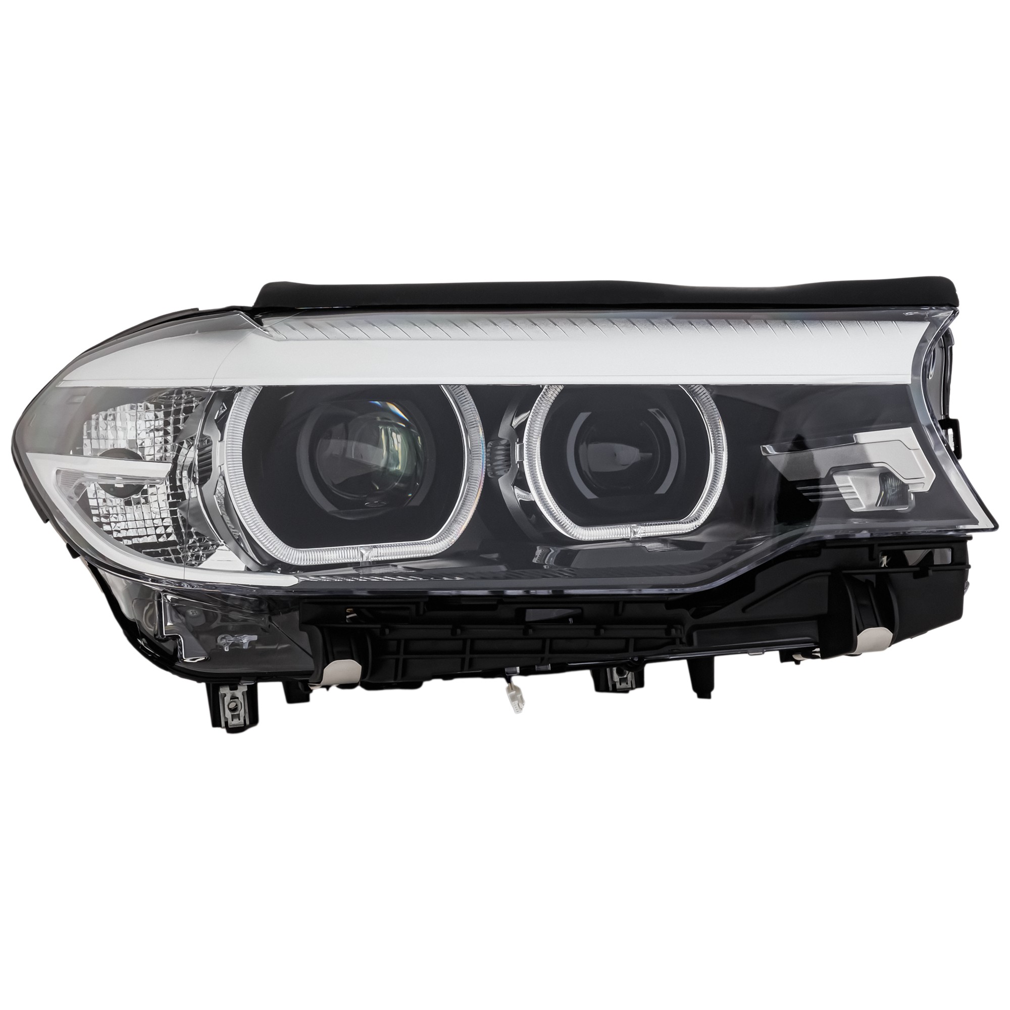 LED Projector Type Headlight Assembly for BMW 5-Series (2017-2020) Right (Passenger), without Adaptive Headlights, without Logo, 2018-2020 Hybrid Models, Replacement