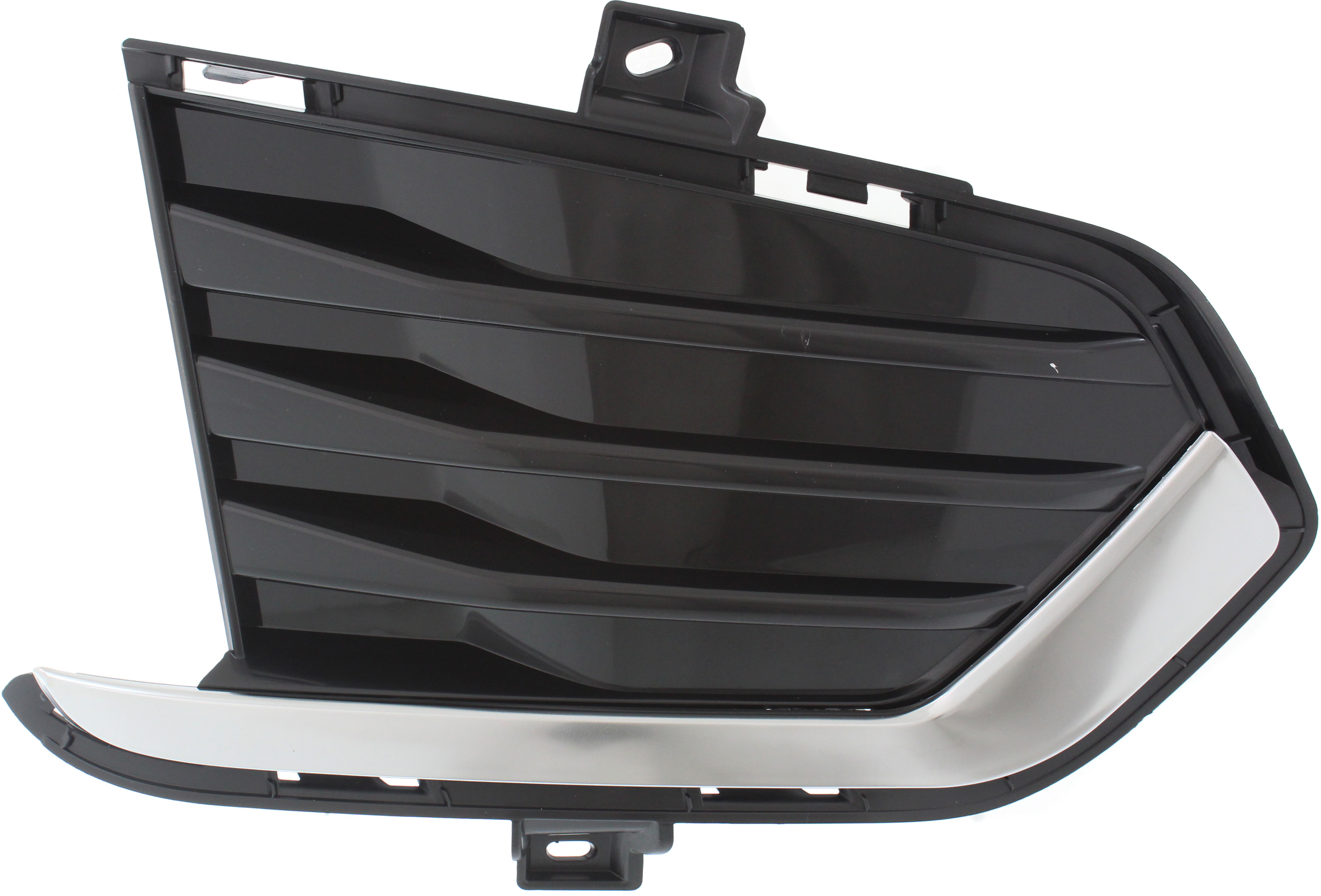 Front Bumper Grille for Cadillac XT5 2017-2024, Right (Passenger) Side, Black with Satin Chrome Molding, Compatible with or without Auto Park Assist, Replacement