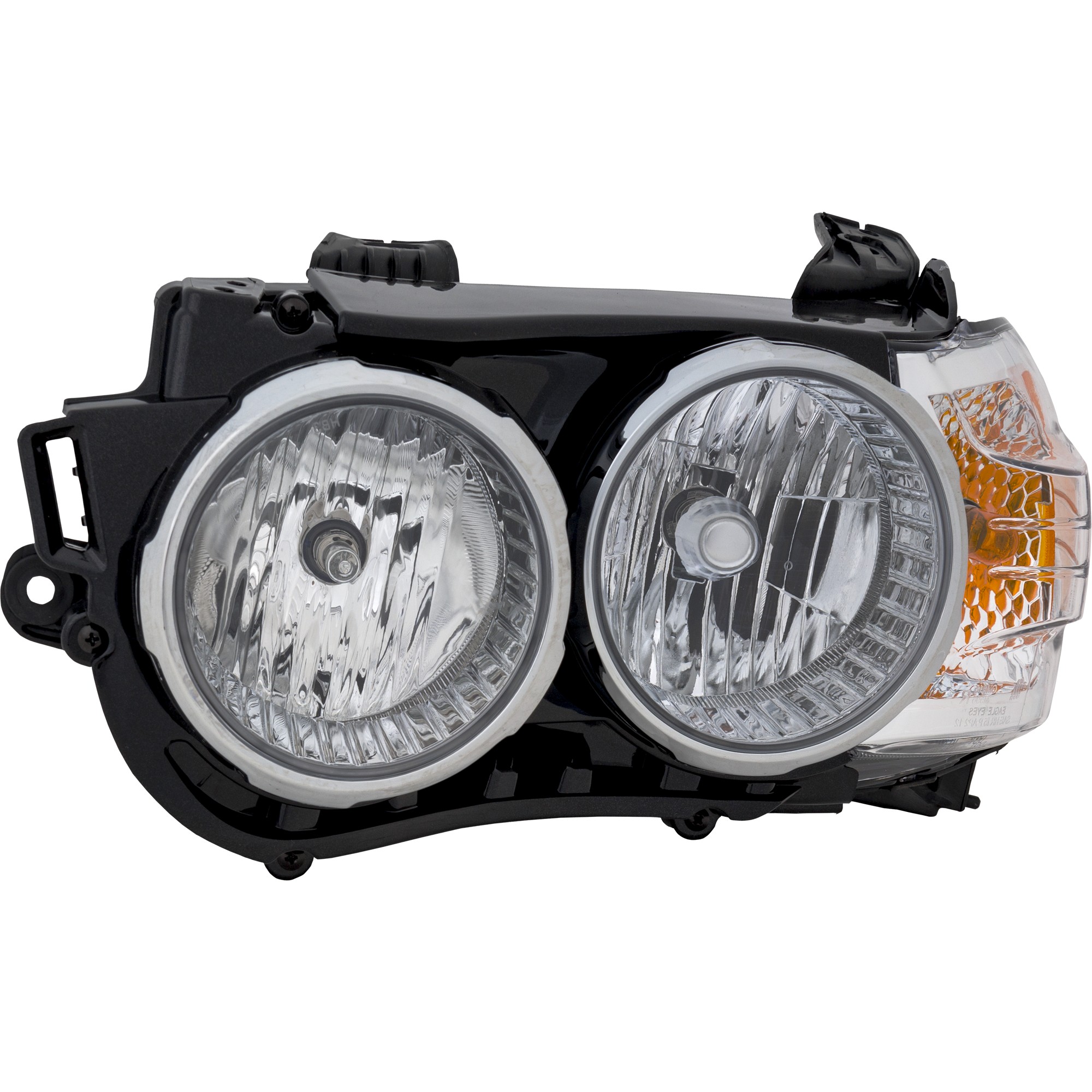 Headlight Assembly for Chevrolet Sonic 2012-2016, Left (Driver), Halogen, Black Interior with Chrome Bezel, Suitable for Hatchback/Sedan, LTZ without Dusk Package, Replacement