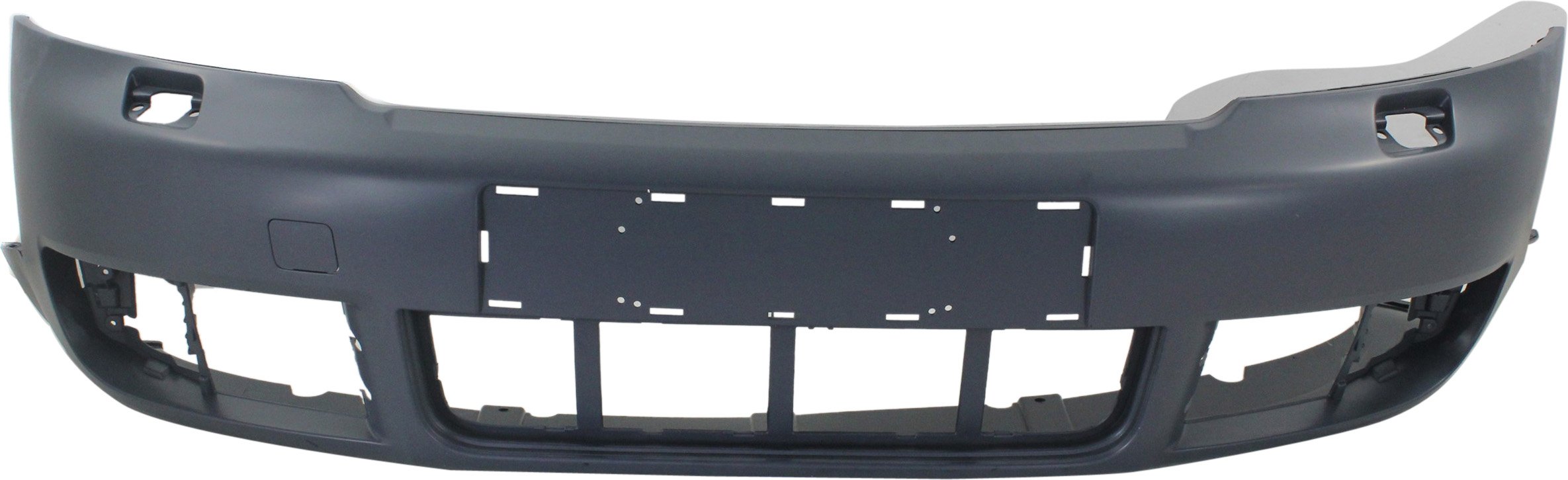 Front Bumper Cover for Audi A4 (2003-2005), S4 (2004-2005), Primed (Ready to Paint), with Headlight Washer Holes, without Parking Aid Sensor Holes, Replacement