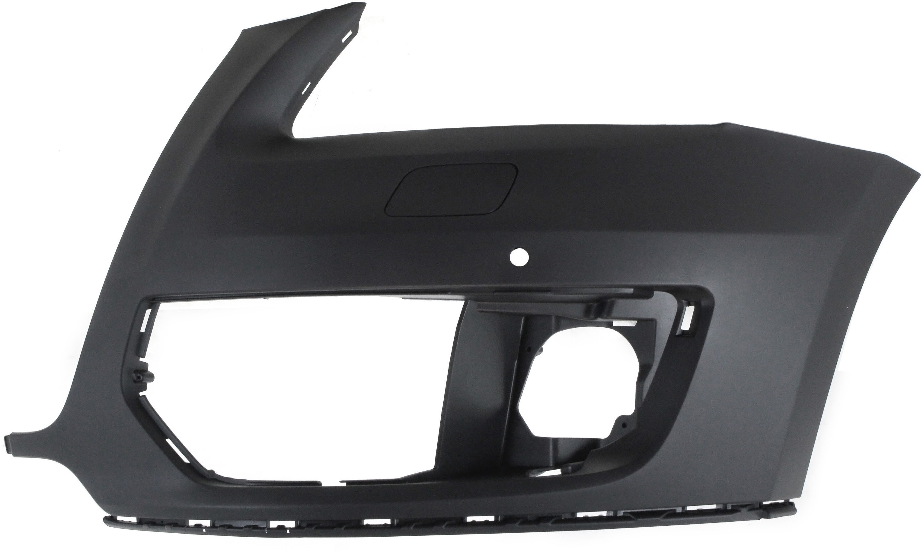 Front Bumper Cover for Audi Q5 2009-2012 Primed (Ready to Paint), Left (Driver), w/ Parking Aid Sensor Holes and Headlight Washer Holes, w/o S-Line Package, Replacement