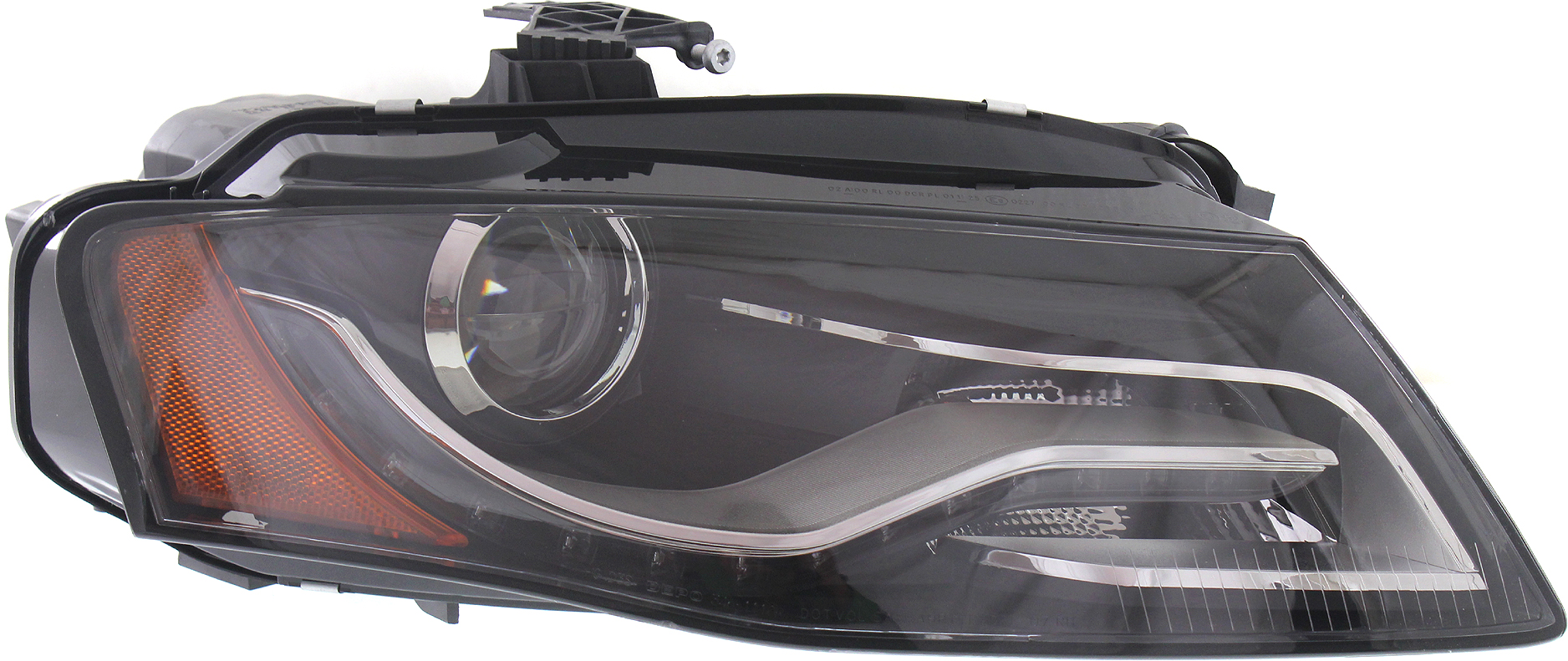 Headlight for Audi A4 (2009-2010) and S4 (2010-2010) Right (Passenger) Side, Lens and Housing, Xenon, without HID Kit or Curve Lighting, Sedan/Wagon, for models up to June 21, 2010, Replacement