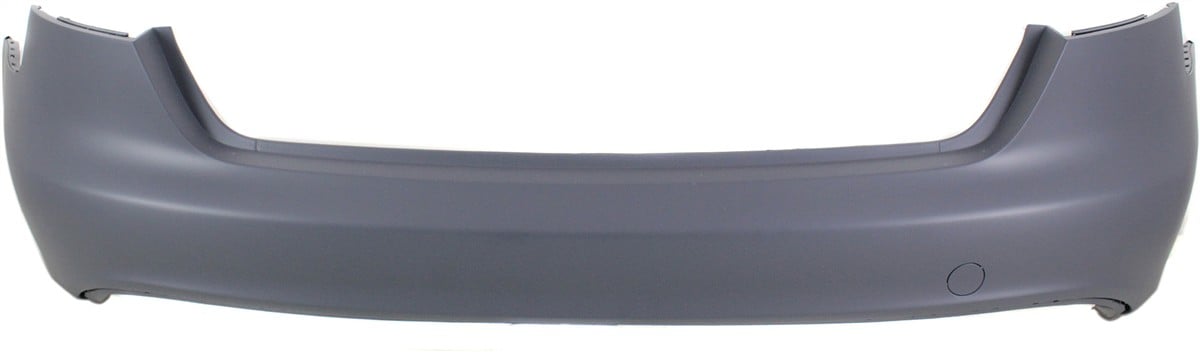 Rear Bumper Cover for Audi A4/S4 2009-2012, Primed (Ready to Paint), with S-Line Package, without Parking Aid Sensor Holes, Sedan, Replacement
