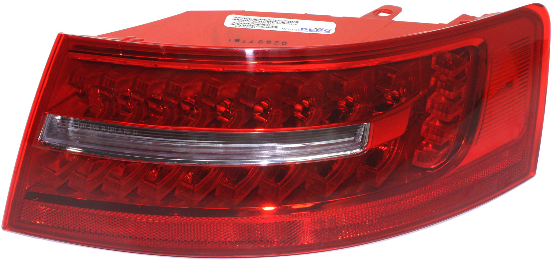 Right (Passenger) Outer Tail Light for Audi A6/S6 Sedan 2009-2011, Lens and Housing, Replacement