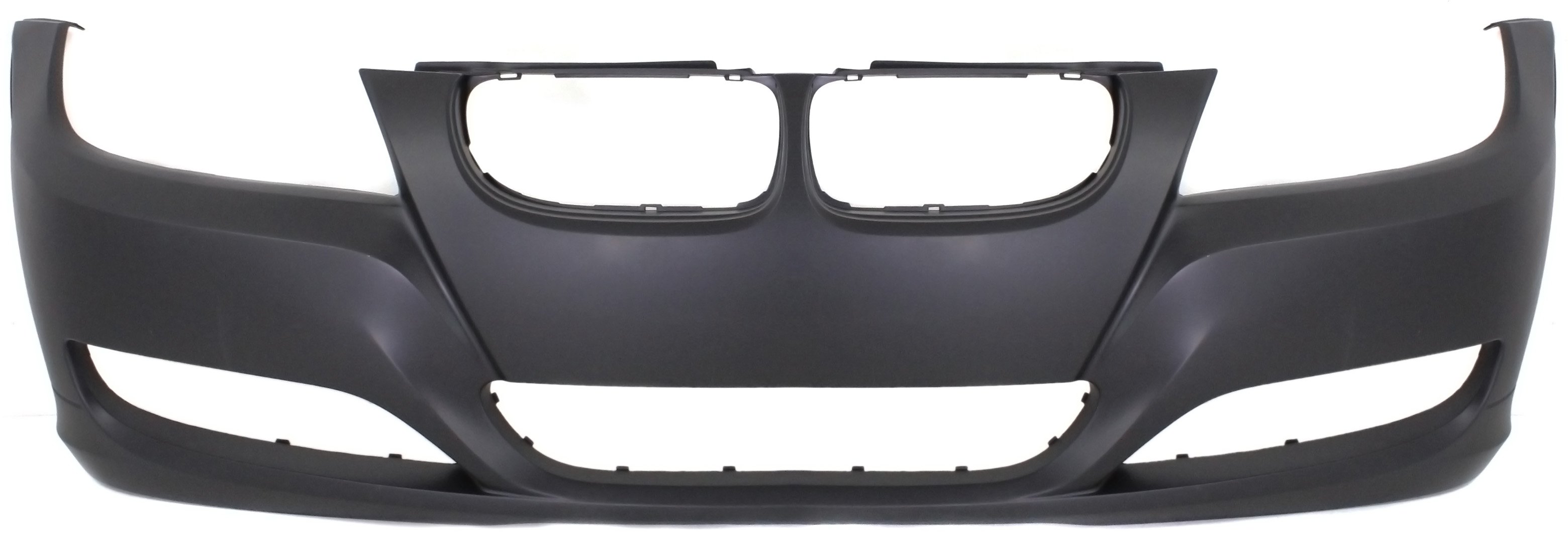 Front Bumper Cover for BMW 3-Series 2009-2012 Sedan/Wagon, Primed (Ready to Paint), without Headlight Washer Holes, without Parking Distance Control Sensor Holes, Replacement