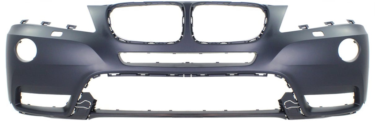 Front Bumper Cover for BMW X3 2011-2014, Primed (Ready to Paint), without M Package, with Headlight Washer Holes, Replacement