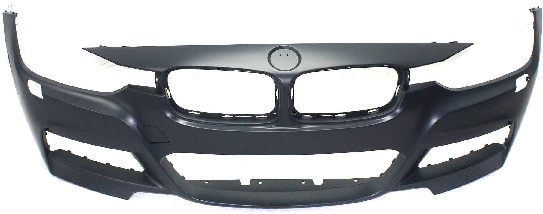 Front Bumper Cover Primed (Ready to Paint) for 3-Series BMW 2013-2019 with M Sport Line, with Headlight Holes, without PDC Sensor Holes, Suitable for Sedan/Wagon Models (2013-2018), Replacement