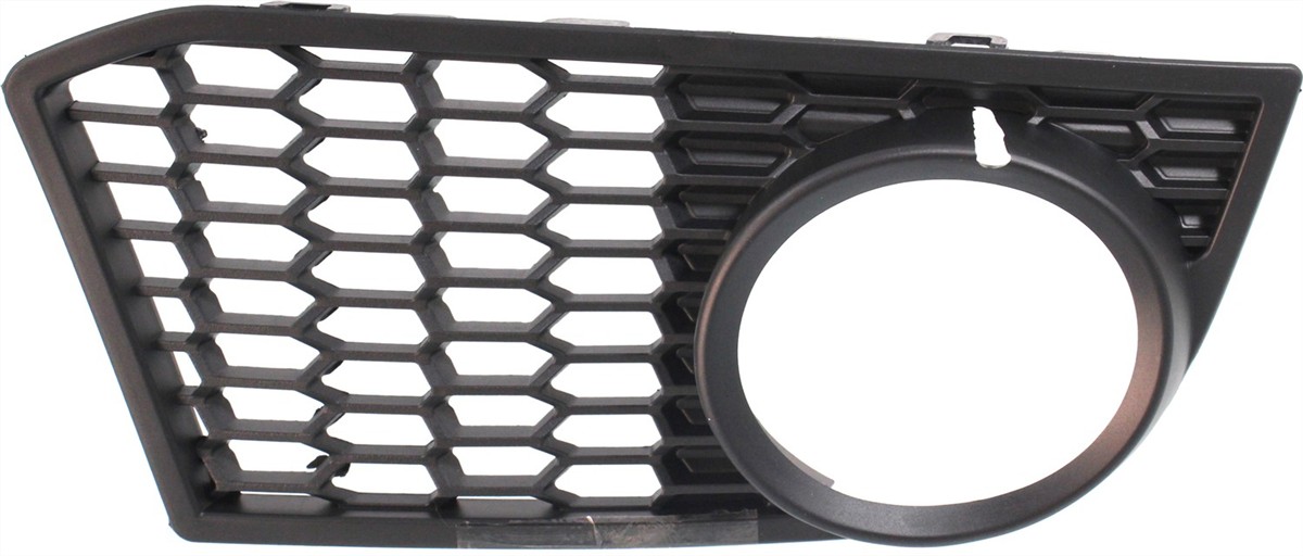 Front Fog Light Molding for BMW 5-Series 2011-2013, Right (Passenger), Textured Black, with M Package, Sedan, Replacement Models: 520i, 528i, 535i, 550i.