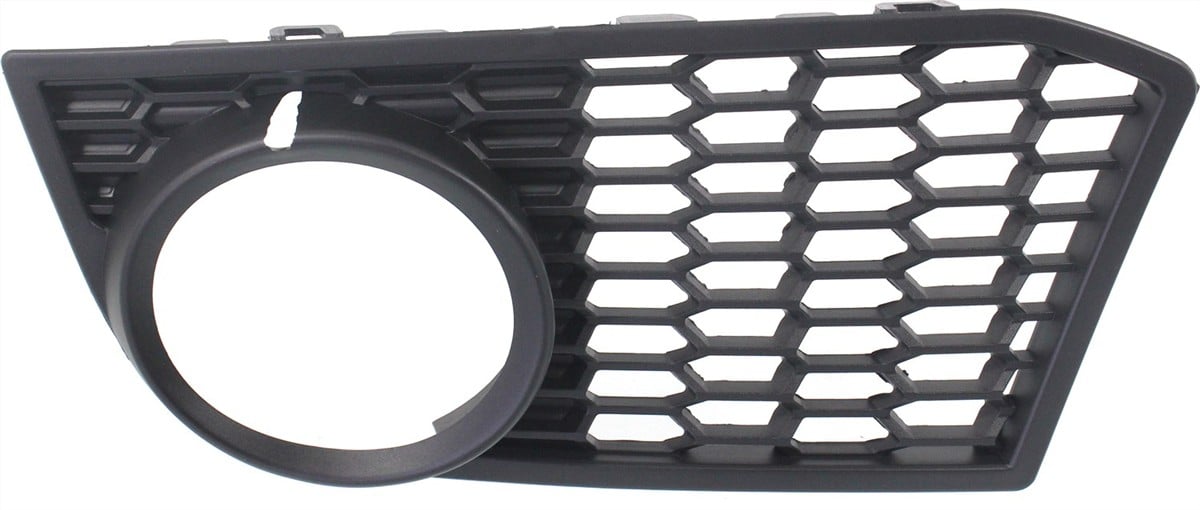 Front Fog Light Molding for BMW 5-Series 2011-2013, Left (Driver), Textured Black, with M Package, Sedan, Replacement Models: 528i, 535i, 550i.