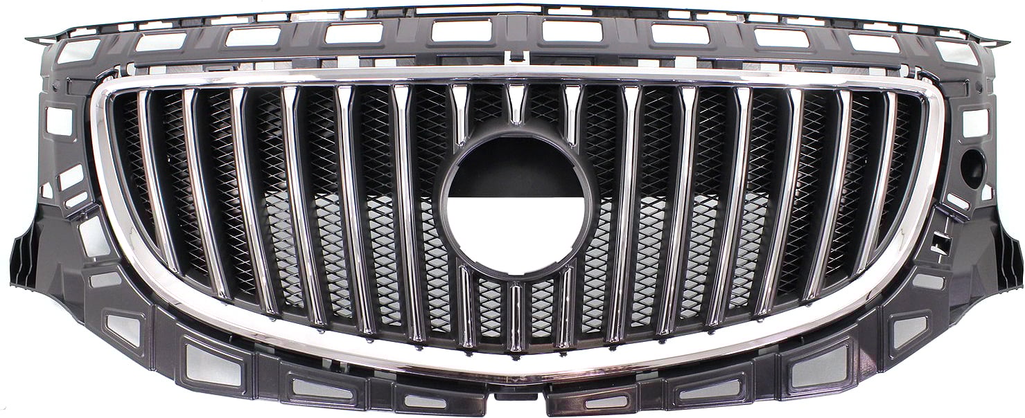 Plastic Grille for Buick Regal 2011-2013, Chrome Shell with Painted Black Insert, for Base and CXL Models, Replacement