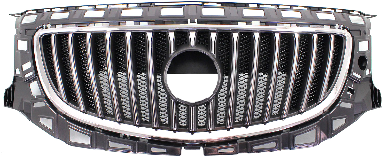 Plastic Grille for Buick Regal 2011-2013, Chrome Shell with Painted Black Insert, for Base and CXL Models, Replacement