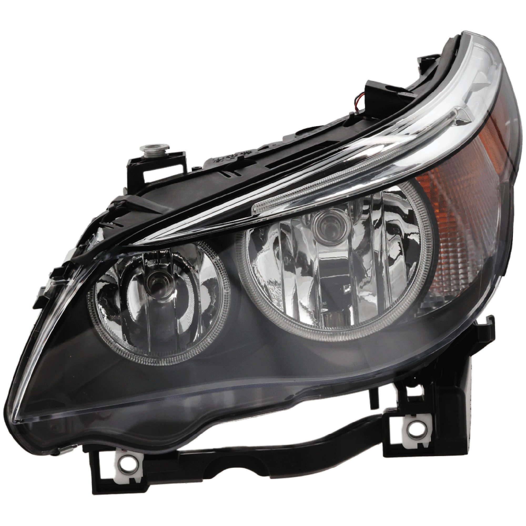 Headlight Assembly for BMW 5-Series 2004-2007, Left (Driver), Halogen, without Auto Adjust, Sedan, Replacement