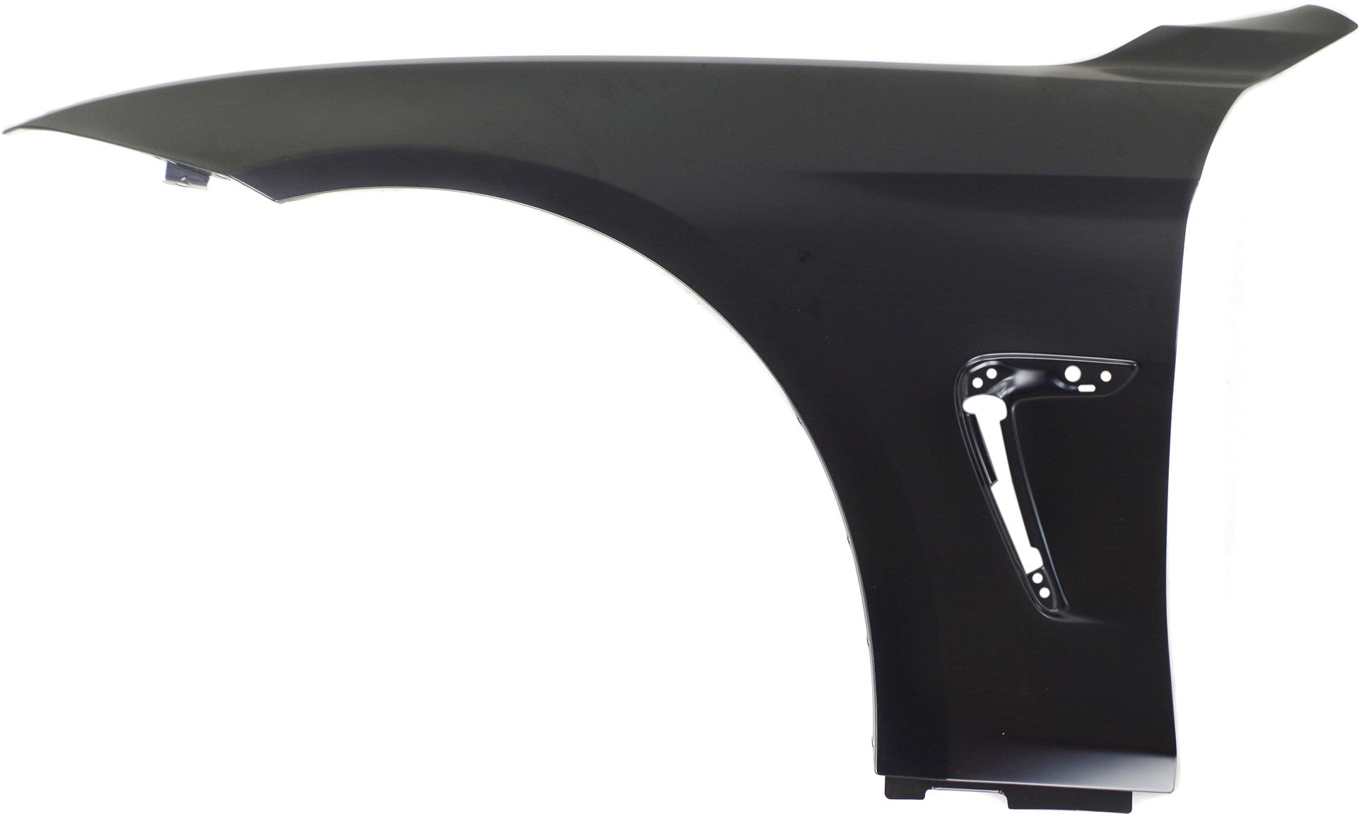 Front Fender for BMW 4-Series 2014-2017, Left (Driver), Primed (Ready to Paint), Steel, without Molding Holes, Replacement. Models: 428i, 430i, 435i, 440i.