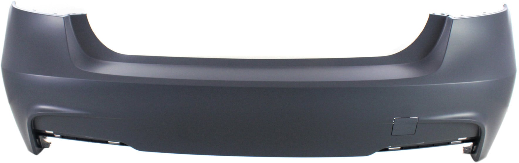 Rear Bumper Cover for BMW 3-Series 2013-2018, Primed (Ready to Paint), with M Sport Package, without Park Distance Control Sensor, Sedan, Replacement Models: 316i, 318i, 320i, 328i, 335i, 340i.