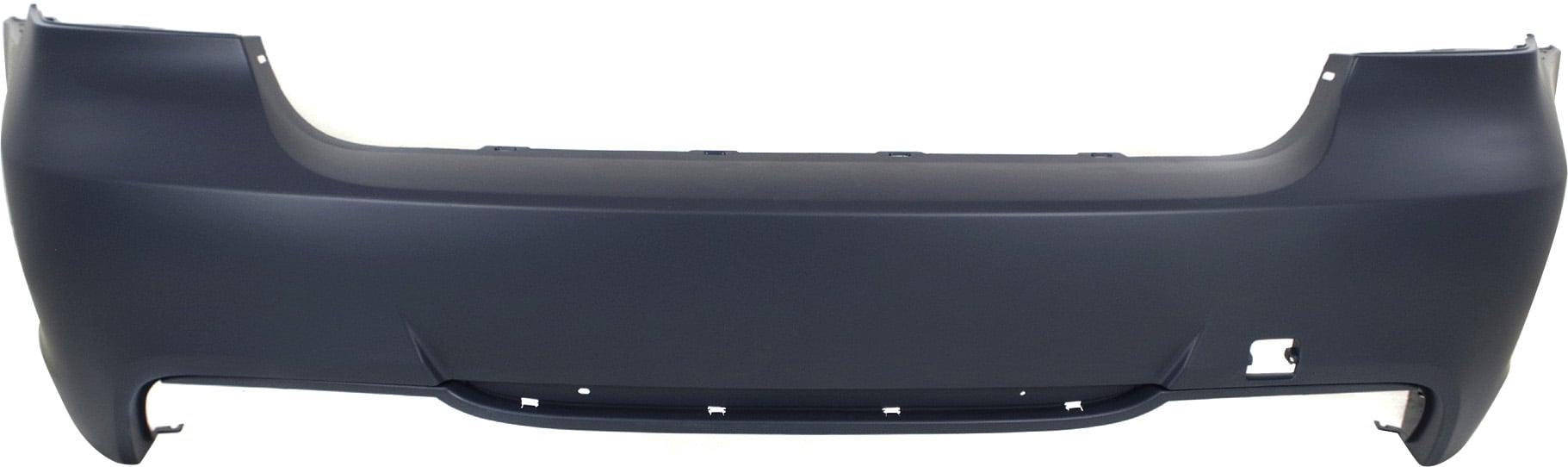 Rear Bumper Cover for BMW 3-Series 2006-2011, Primed (Ready to Paint), 3.0L Engine, with M Package, without Parking Distance Control Sensor Holes, Sedan, Replacement Models: 320i, 325i, 330i.