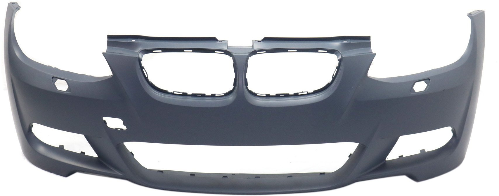 Front Bumper Cover for BMW 3-Series (2007-2010), Primed (Ready to Paint), 3.0L Engine, with M Package, without Parking Distance Control Sensor Holes, Convertible/Coupe, Replacement