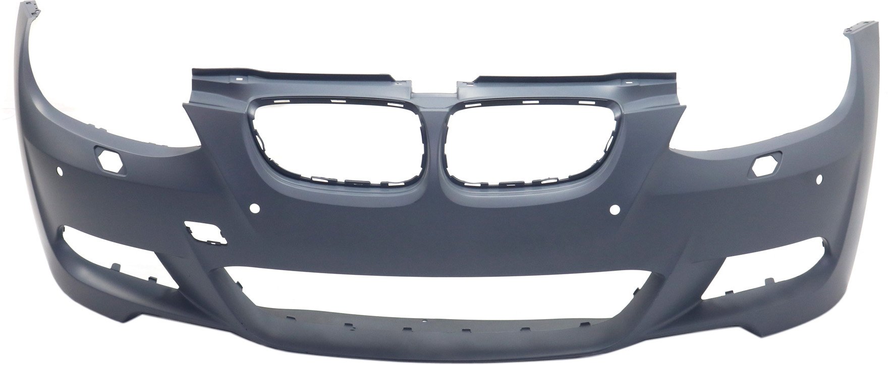 Front Bumper Cover for BMW 3-Series 2007-2010, 3.0L Engine, with M Package, with Parking Distance Control Sensor Holes, Convertible/Coupe, Primed (Ready to Paint) Replacement. Models: 328i, 335i.