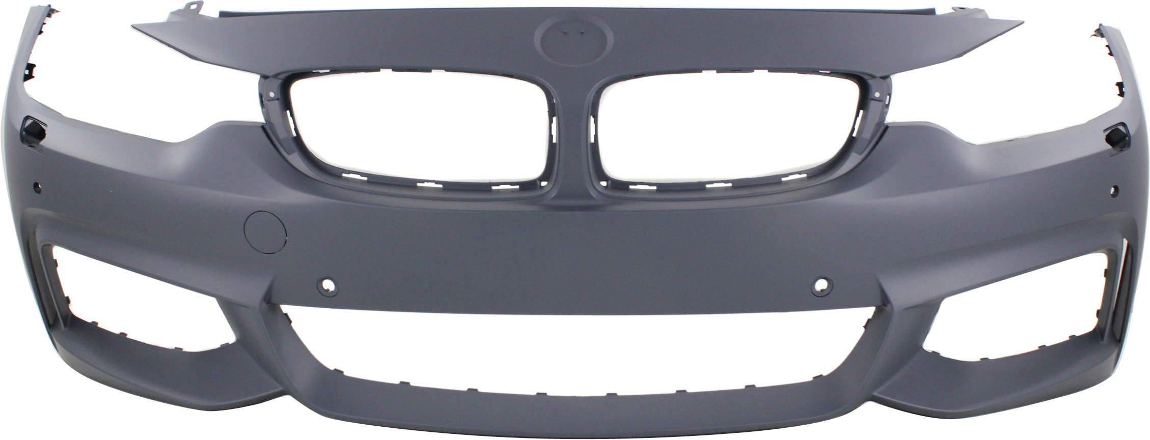 Front Bumper Cover for BMW 4-Series 2014-2020, Primed (Ready to Paint), with M Sport Package, with Headlight and Parking Distance Control Sensor Holes, without Park Assist Sensor Holes/Camera, Replacement