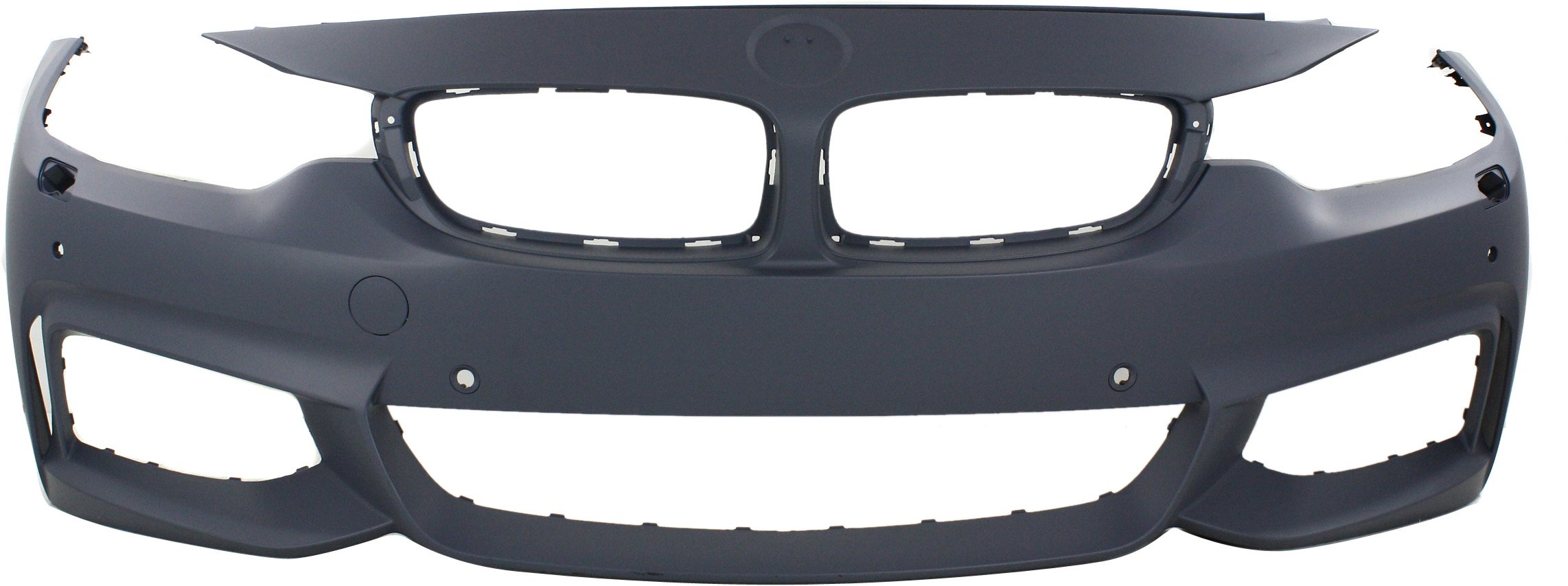 Front Bumper Cover for BMW 4-Series 2014-2020, Primed (Ready to Paint), with M Sport Package, Headlight, Park Assist Sensor, PDC Sensor Holes, Camera, Replacement Models: 420i, 428i, 430i, 435i, 440i (CAPA Certified)