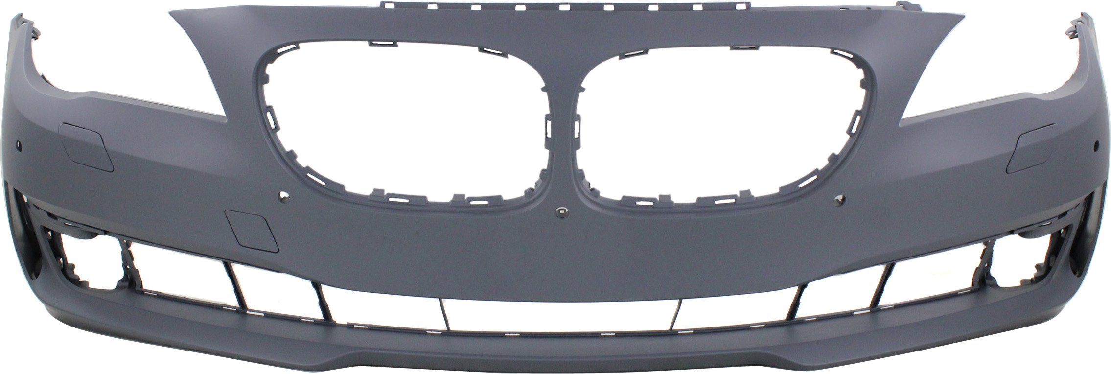 Front Bumper Cover for BMW 7-Series (2013-2015), Primed (Ready to Paint), w/o M Package, With Parking Distance Control Sensor Holes, w/o Camera Hole, Replacement
