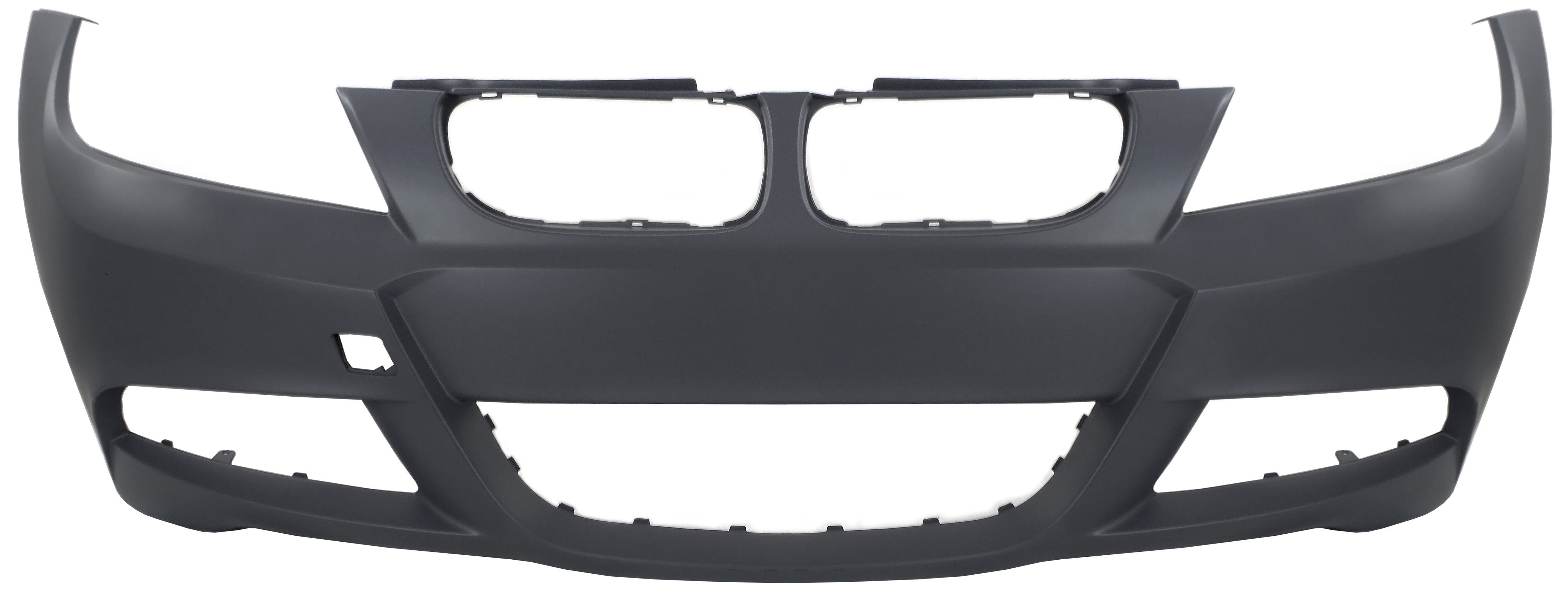 Front Bumper Cover for BMW 3-Series 2006-2012, Primed (Ready to Paint), with M Package, without Headlight Washer and Parking Distance Control Sensor Holes, for Sedan 2006-2011/Wagon 2006-2012, Replacement