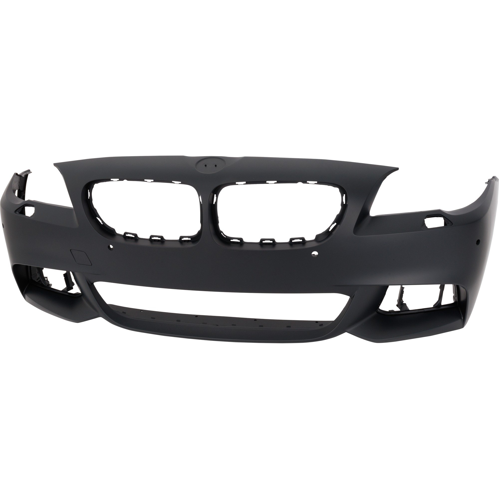 Front Bumper Cover for BMW 5-Series 2014-2016 Sedan, Primed (Ready to Paint), with M Package, with Park Distance Control Sensor Holes, without Camera Hole, Replacement