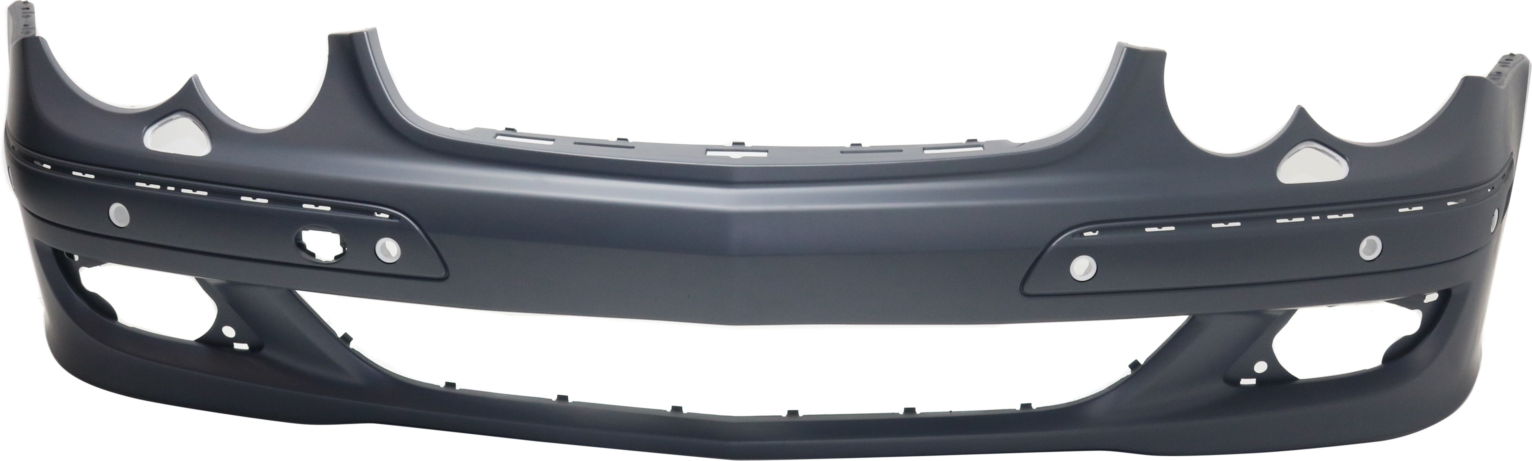 Front Bumper Cover for Mercedes-Benz CLK-Class 2006-2009, Primed (Ready to Paint), Without Sport Package, With Headlight and Parktronic Holes, Excluding AMG, Replacement