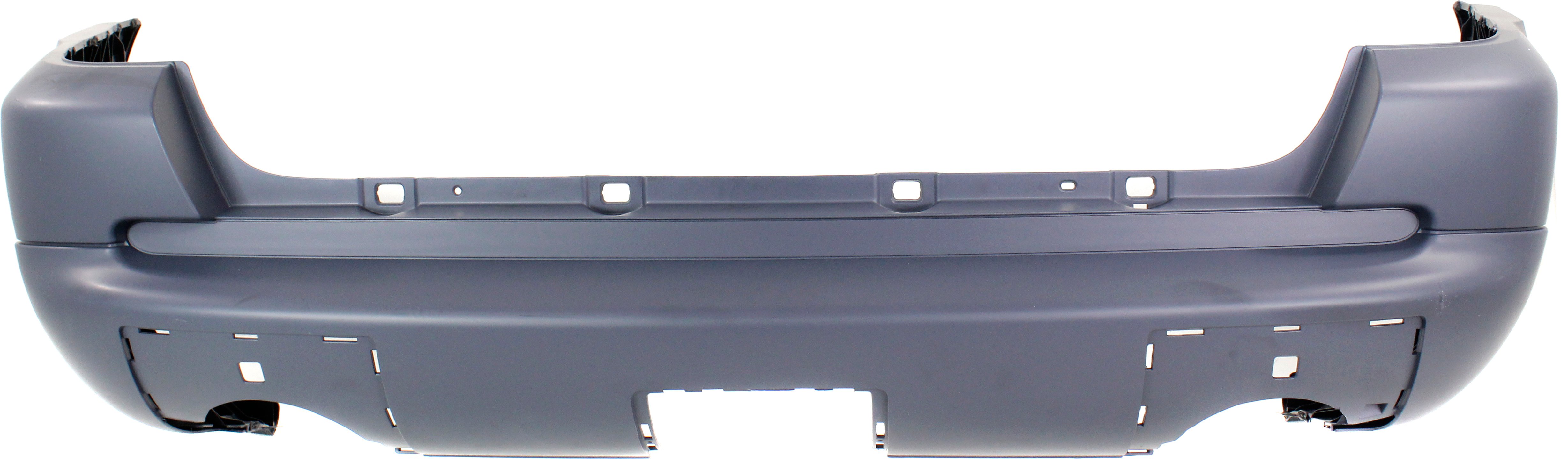Primed (Ready to Paint) Rear Bumper Cover for Mercedes-Benz M-Class 2000-2005, Without Trailer Hitch and Parktronic Holes, with Styling Package, Replacement