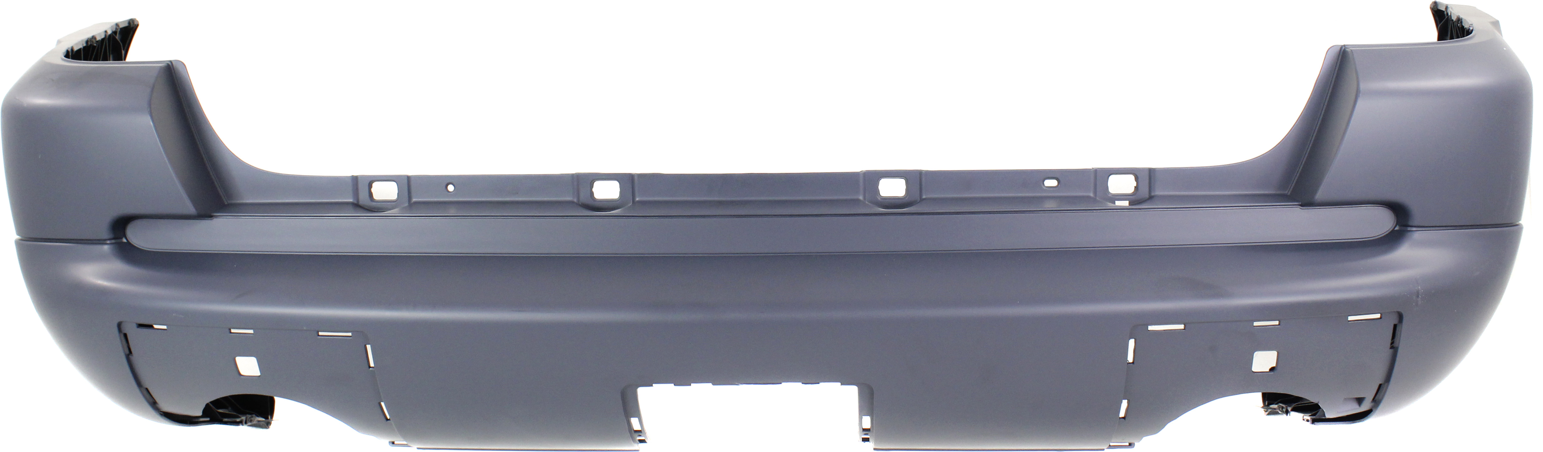 Primed (Ready to Paint) Rear Bumper Cover for Mercedes-Benz M-Class 2000-2005, Without Trailer Hitch and Parktronic Holes, with Styling Package, Replacement